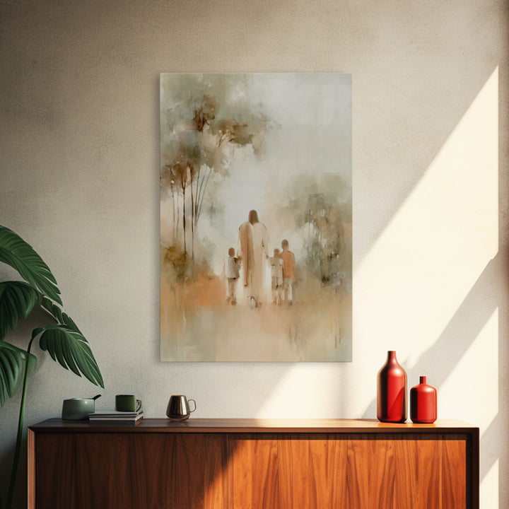 Soft Dawn Blessing | Framed Canvas Print | Christian Wall Art | Jesus Painting | Christian Art Print | Christian Decor | Christmas Art
