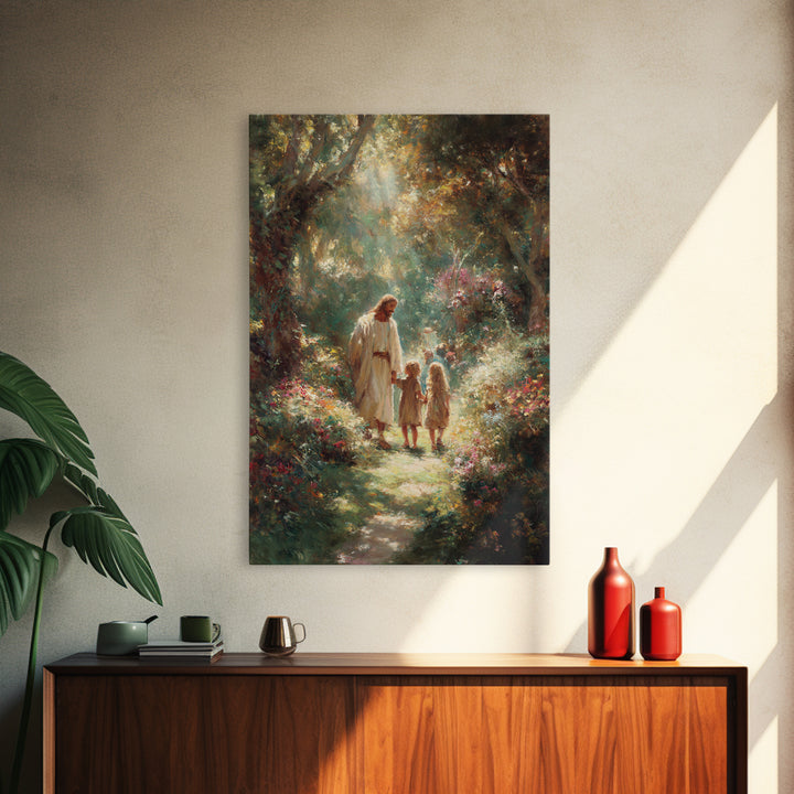 Eden Morning Peace – Framed Canvas Print – Christian Art Canvas – Jesus Painting – Christian Wall Art – Christian Gift – Christmas Art