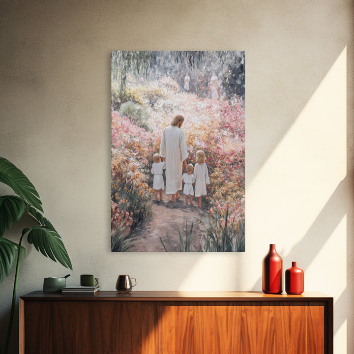Garden of Stillness | Framed Canvas Print | Christian Art Canvas | Christian Wall Art | Jesus Painting | Christian Decor | Christmas Art