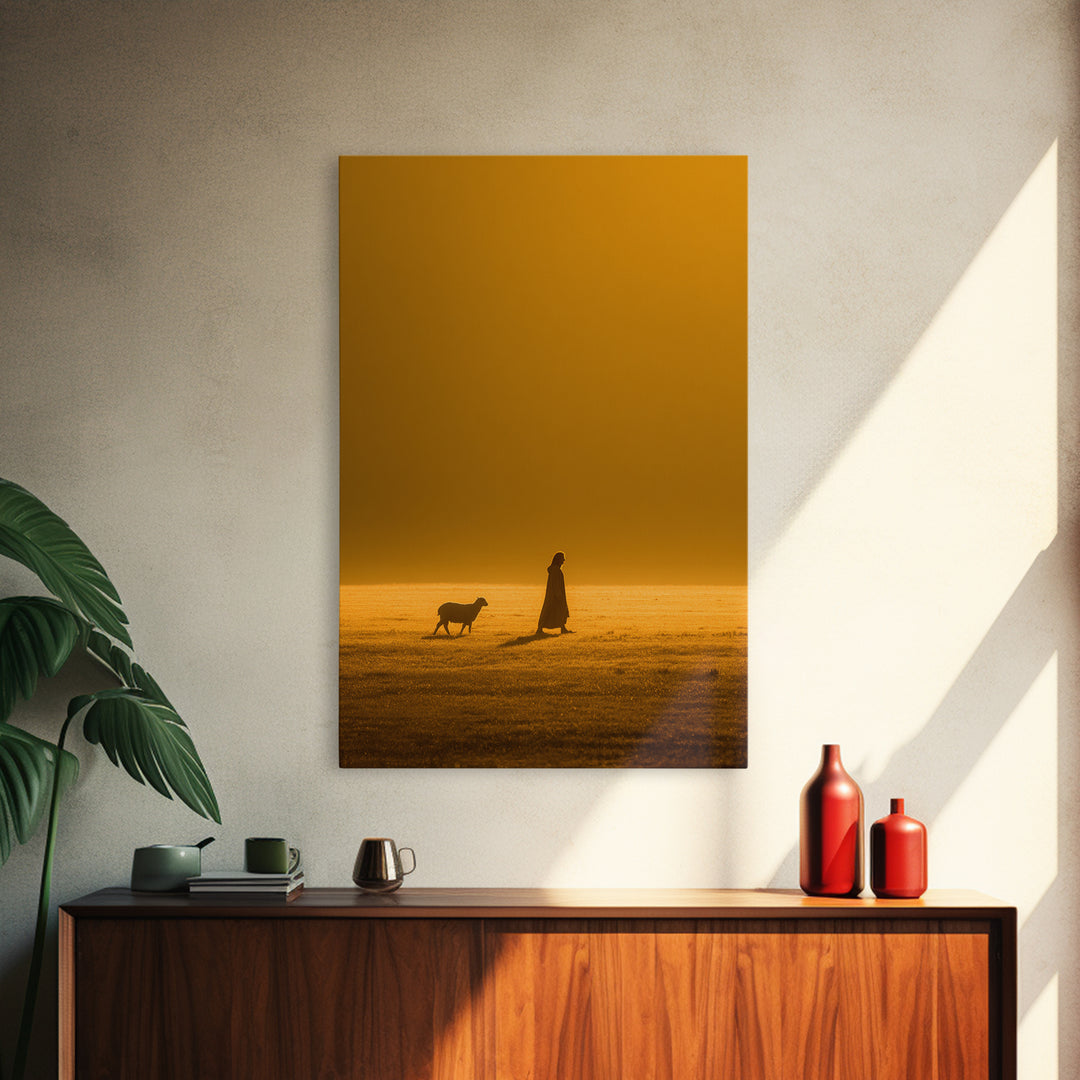 Celestial Dawn Cross | Framed Canvas Print | Christian Wall Art | Christian Art Canvas | Christmas Art | Jesus Painting | Christian Christm