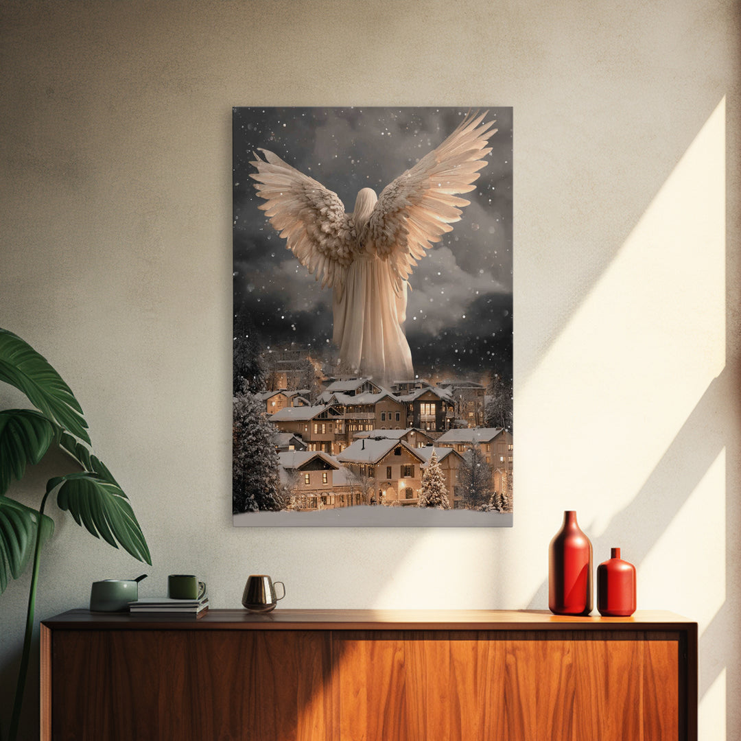 Winter Sentinel – Framed Canvas Print – Christian Wall Art – Modern Christian Art – Christian Christmas Art – Christian Art Canvas – Christ