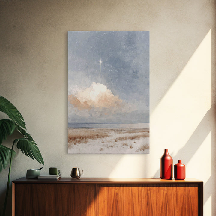 Guiding Star Fields – Framed Canvas Print – Christian Wall Art – Christmas Art Prints – Christian Art Canvas – Christian Christmas Art – Ch