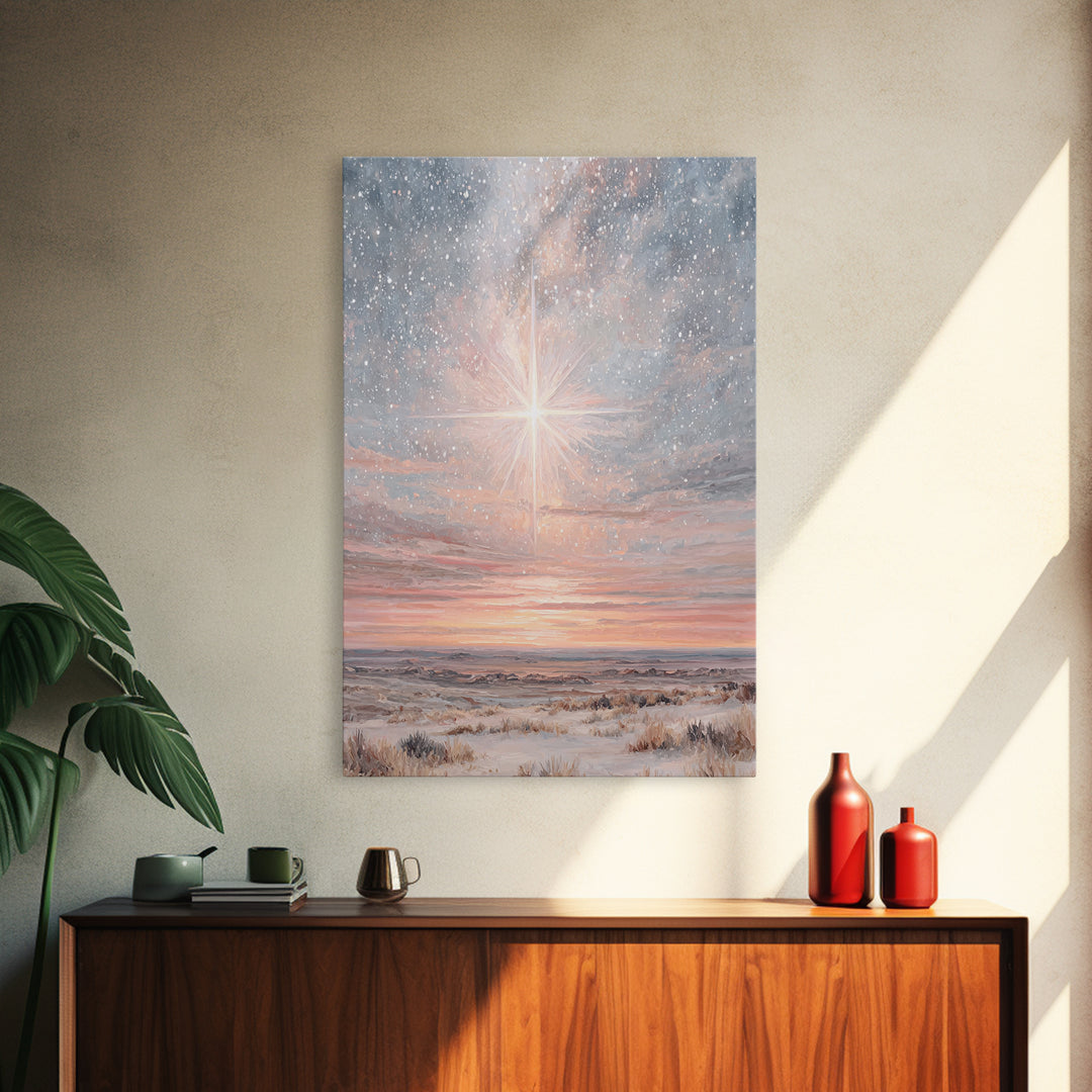 Dawn Star Promise – Framed Canvas Print – Christmas Art Prints – Christian Wall Art – Christian Christmas Art – Christian Art Canvas – Mode