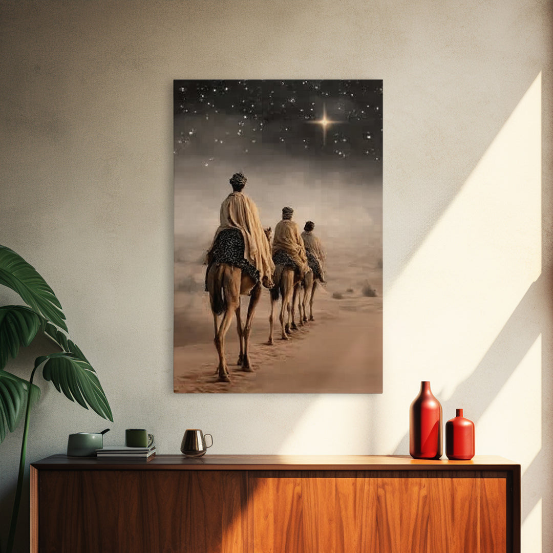 Holy City Glow, Framed Canvas Print, Christian Art, Christian Art Canvas, Christian Christmas Art, Christmas Art, Jesus Painting
