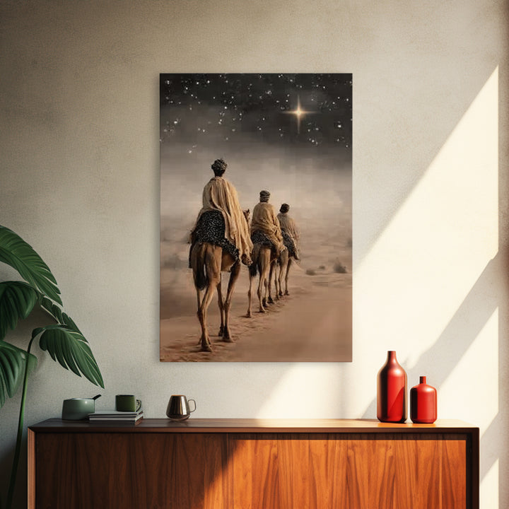 Holy City Glow, Framed Canvas Print, Christian Art, Christian Art Canvas, Christian Christmas Art, Christmas Art, Jesus Painting