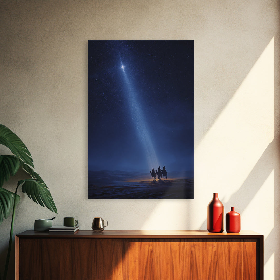 Sacred Caravan Path | Framed Canvas Print | Christian Christmas Art | Christian Wall Art | Jesus Painting | Christmas Art | Christian Art C