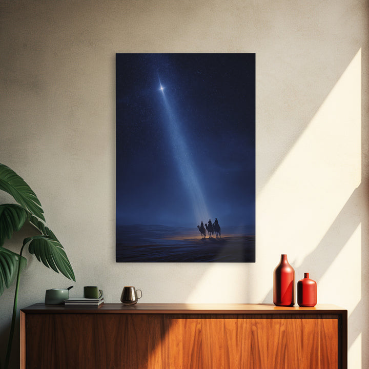 Sacred Caravan Path | Framed Canvas Print | Christian Christmas Art | Christian Wall Art | Jesus Painting | Christmas Art | Christian Art C