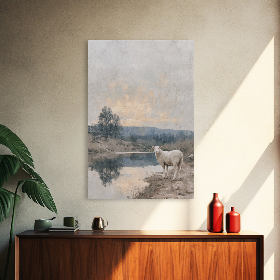 Shepherd’s Dawn – Framed Canvas Print – Christian Wall Art – Christian Art Canvas – Jesus Painting – Christian Christmas Art