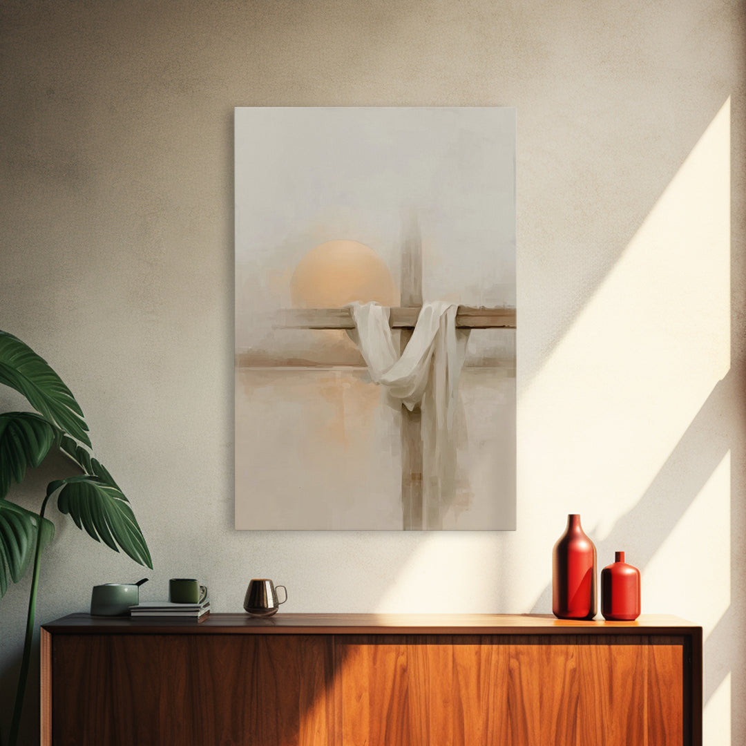 Risen Hope, Framed Canvas Print, Christian Wall Art, Christian Art Canvas, Christian Painting, Christian Christmas Art