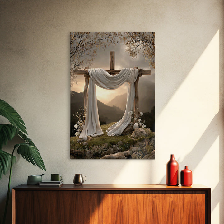 Light of Salvation | Framed Canvas Print | Christian Art Canvas | Christian Wall Art | Christian Painting | Christian Christmas Art