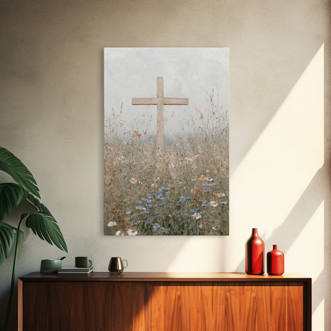 Fields Of Grace, Framed Canvas Print, Christian Art Canvas, Christian Wall Art, Christian Art Print, Christian Decor