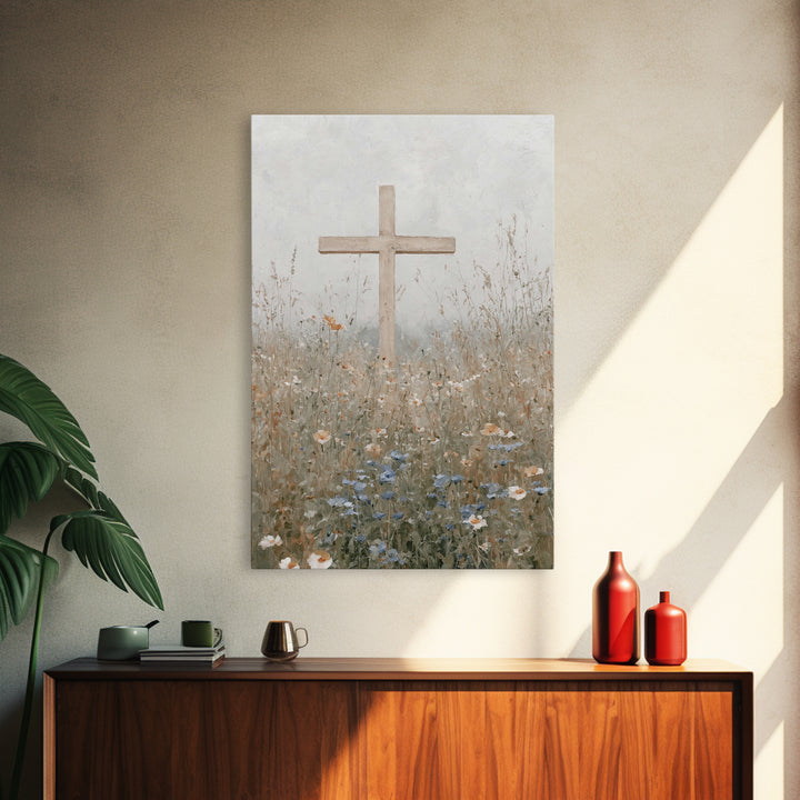 Fields Of Grace, Framed Canvas Print, Christian Art Canvas, Christian Wall Art, Christian Art Print, Christian Decor