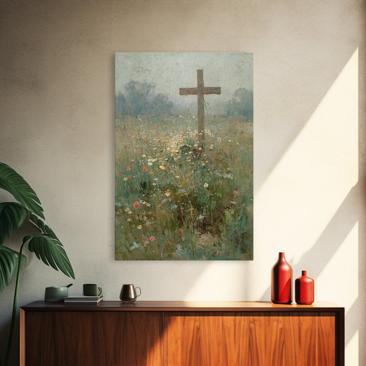 Garden Of Peace, Framed Canvas Print, Christian Wall Art, Christian Art Canvas, Christian Paintings, Christian Christmas Art