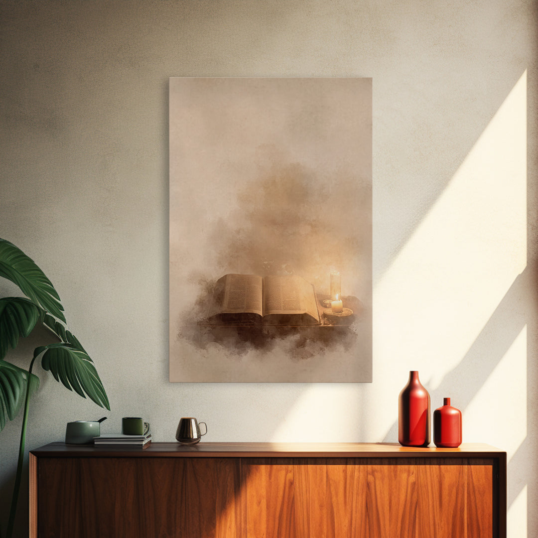 Sacred Illumination - Framed Canvas Print - Christian Art Canvas - Christian Decor - Jesus Painting - Christian Wall Art - Christmas Art