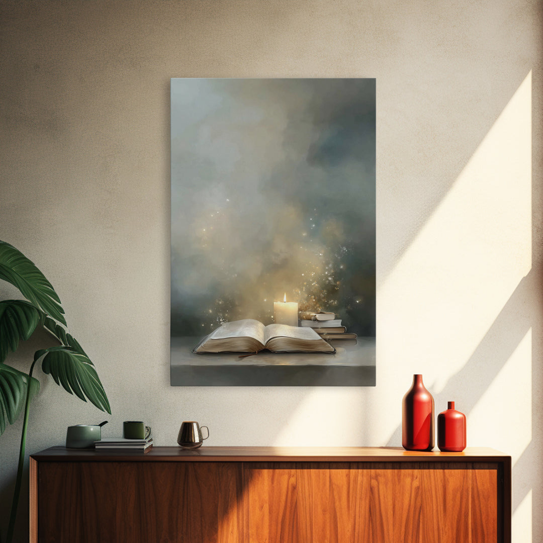 Living Word Light - Framed Canvas Print - Jesus Painting - Christian Decor - Christian Art Canvas - Christmas Art - Christian Wall Art
