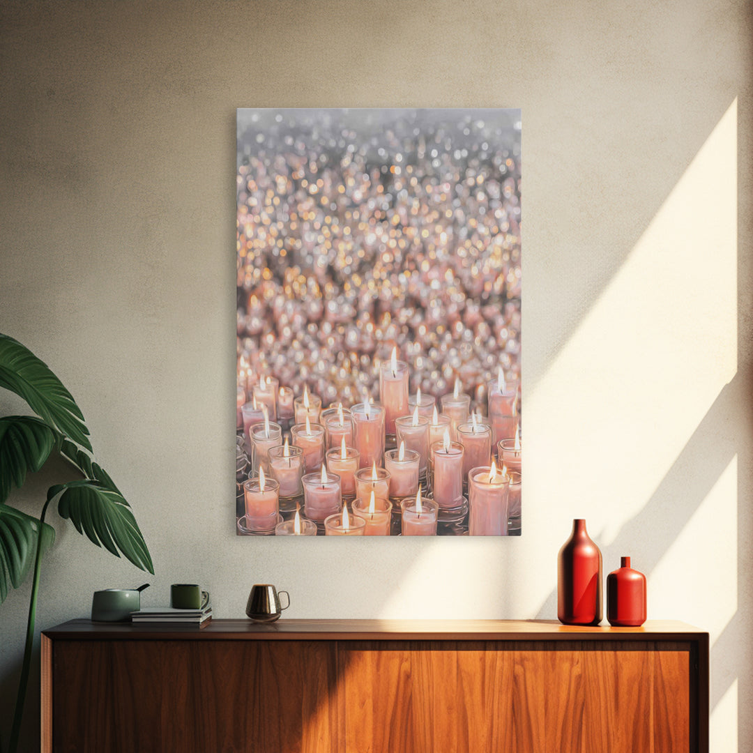 Candlelight Blessings – Framed Canvas Print – Christian Wall Art – Christmas Art Prints – Christian Art Canvas – Subtle Christian Art – Chr