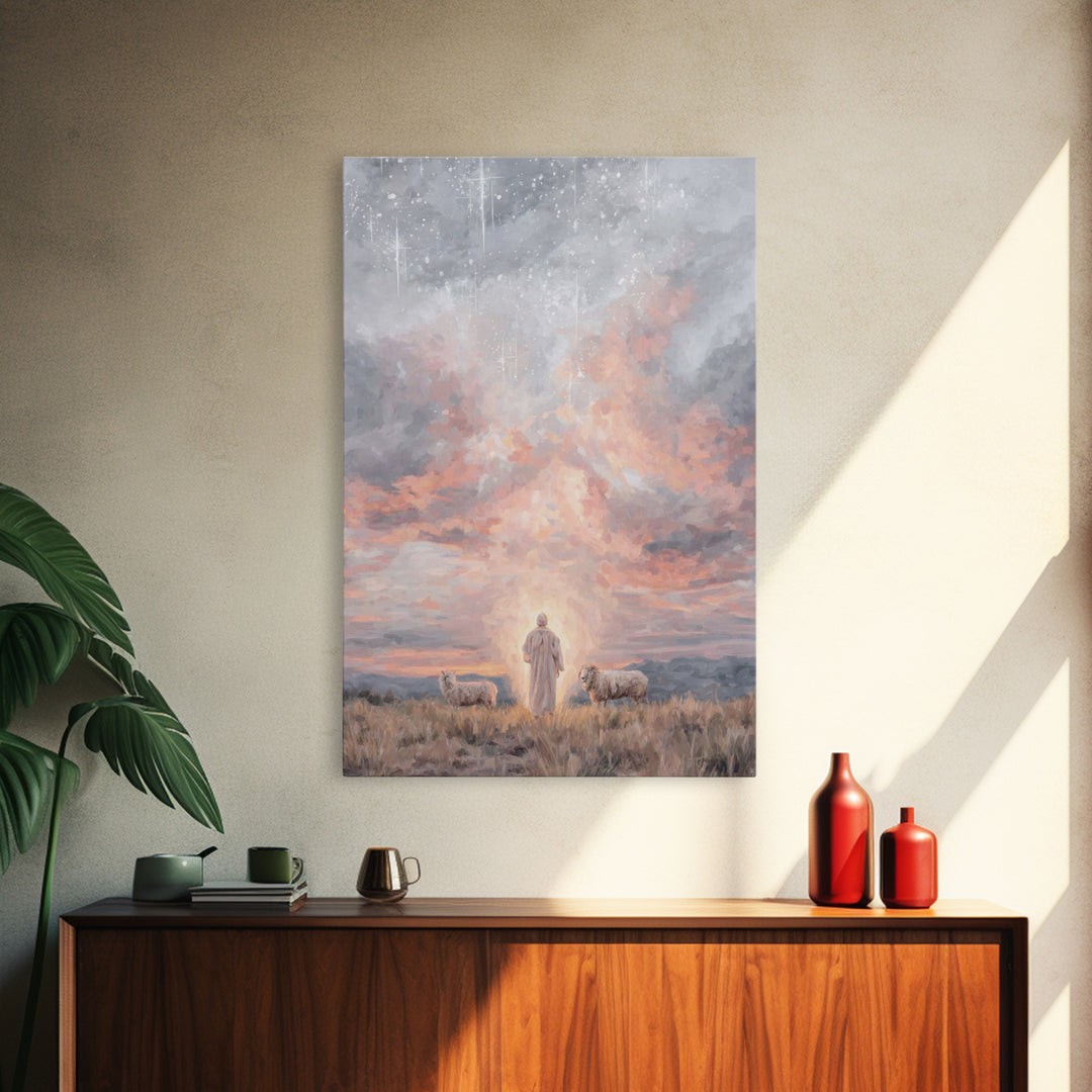 Dawn Of Promise – Framed Canvas Print – Christian Art Canvas – Christian Wall Art – Subtle Christian Art – Christian Christmas Art – Christ