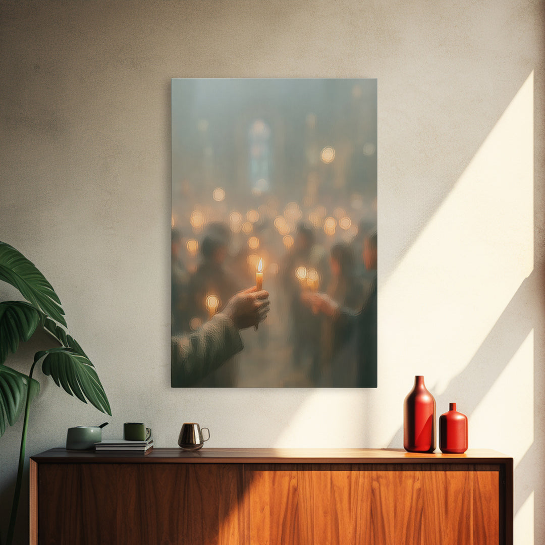 Soft Prayer Glow | Framed Canvas Print | Christian Wall Art | Christian Art Canvas | Minimalist Christian Art | Subtle Christian Art | Chri