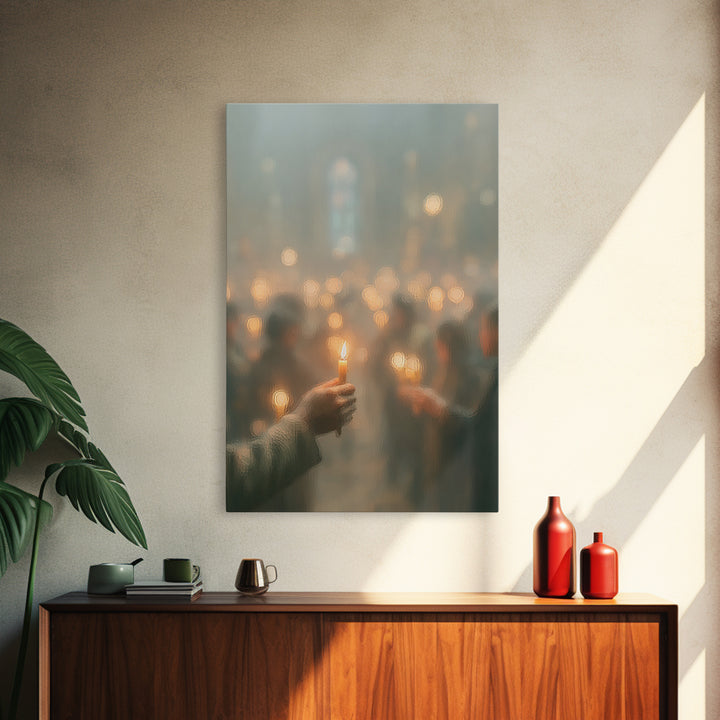 Soft Prayer Glow | Framed Canvas Print | Christian Wall Art | Christian Art Canvas | Minimalist Christian Art | Subtle Christian Art | Chri