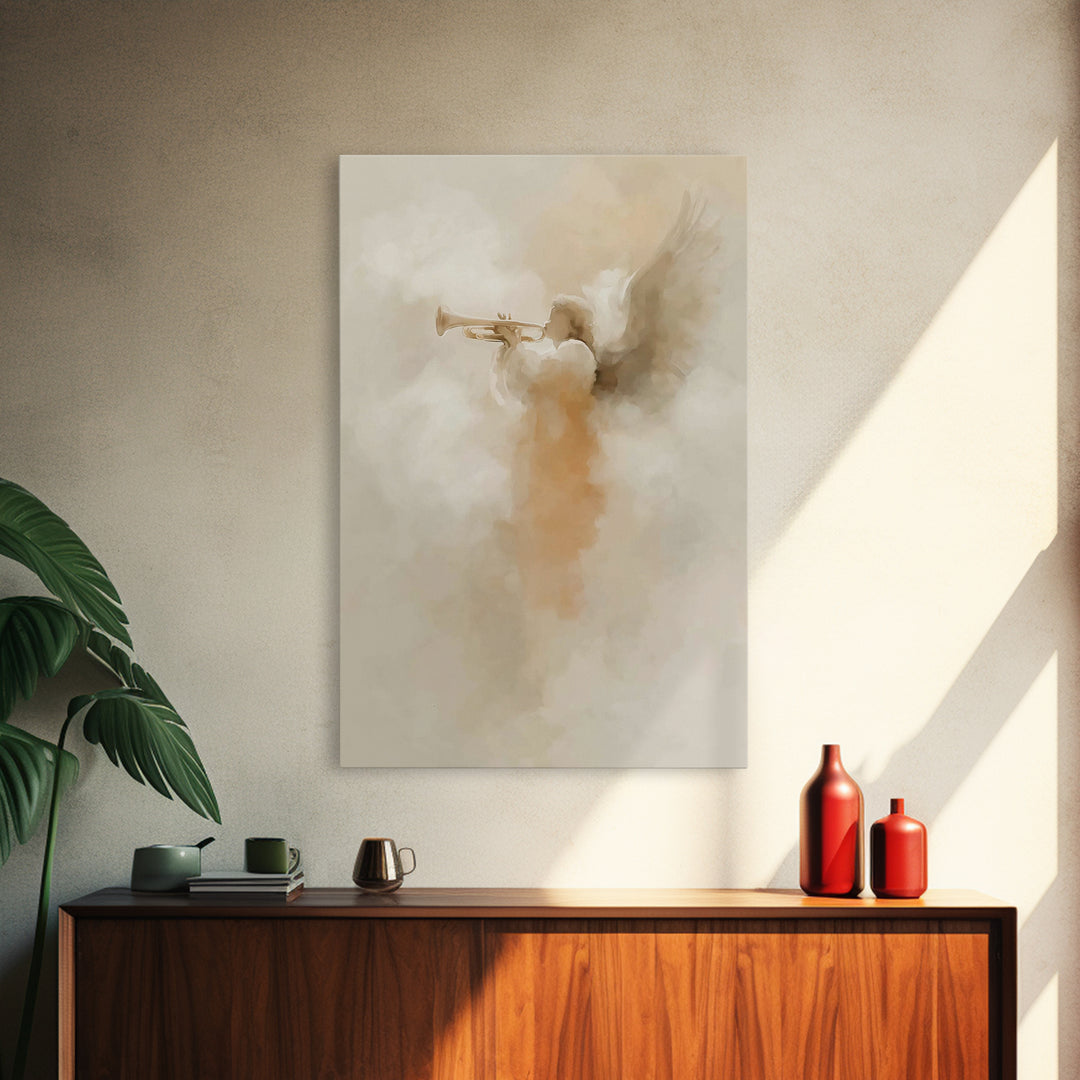 Heavenly Messenger, Framed Canvas Print, Christian Art Prints, Christian Wall Art, Subtle Christian Art, Christian Christmas Art, Christian