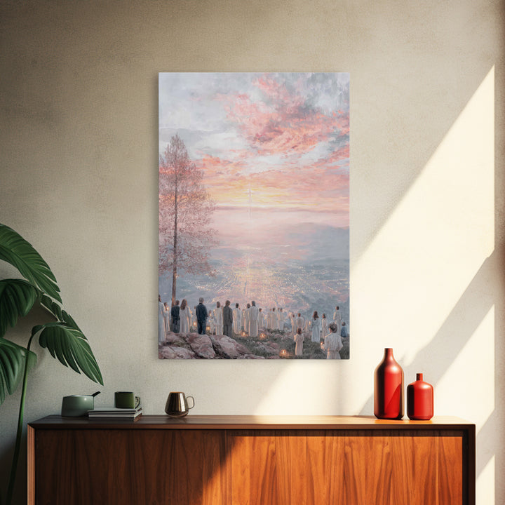 Radiant Horizon | Framed Canvas Print | Christian Christmas Art | Christian Wall Art | Large Christian Art | Modern Christian Painting | Ch
