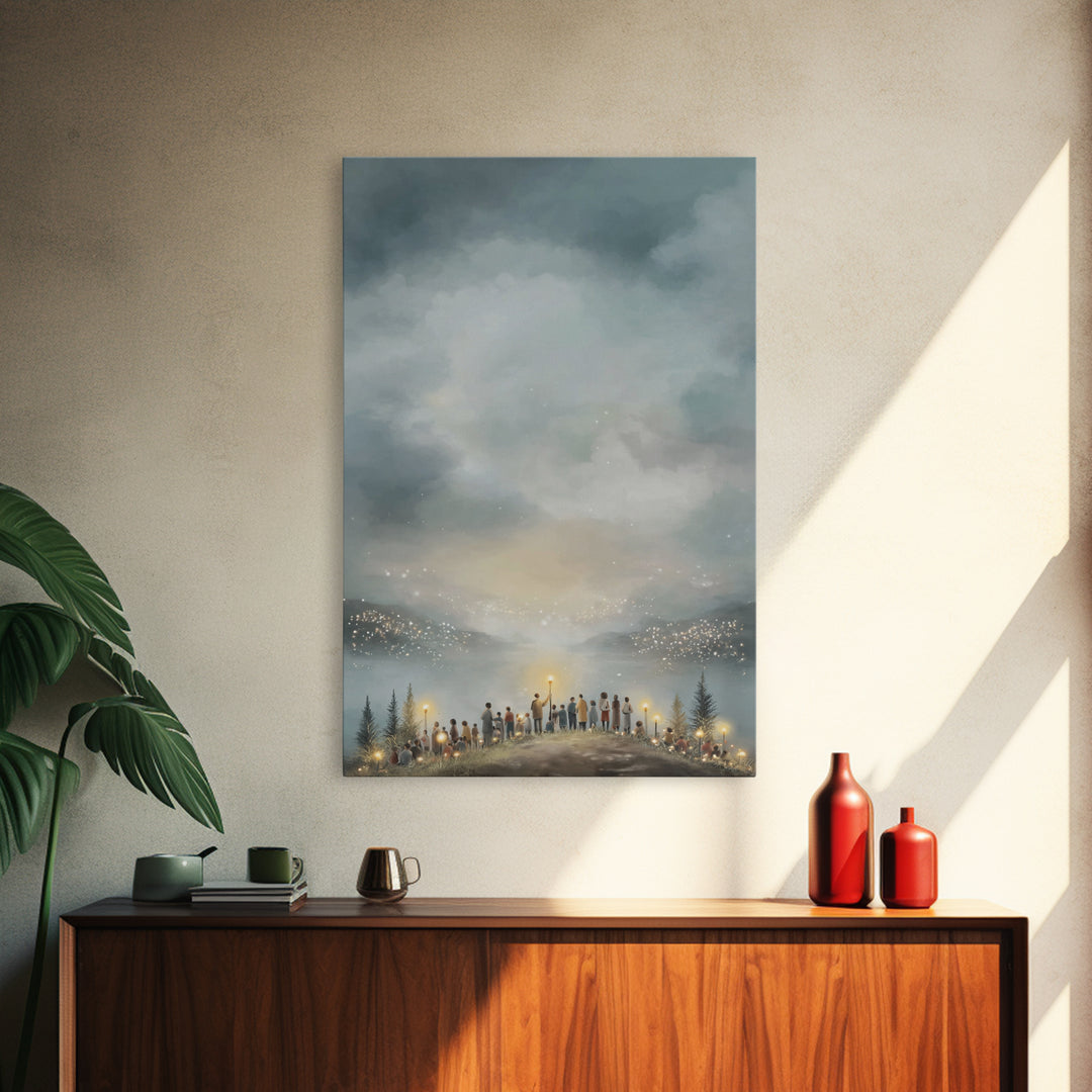 Celestial Watch | Framed Canvas Print | Christian Wall Art | Subtle Christian Paintings | Christmas Art Prints | Christian Art Canvas | Chr