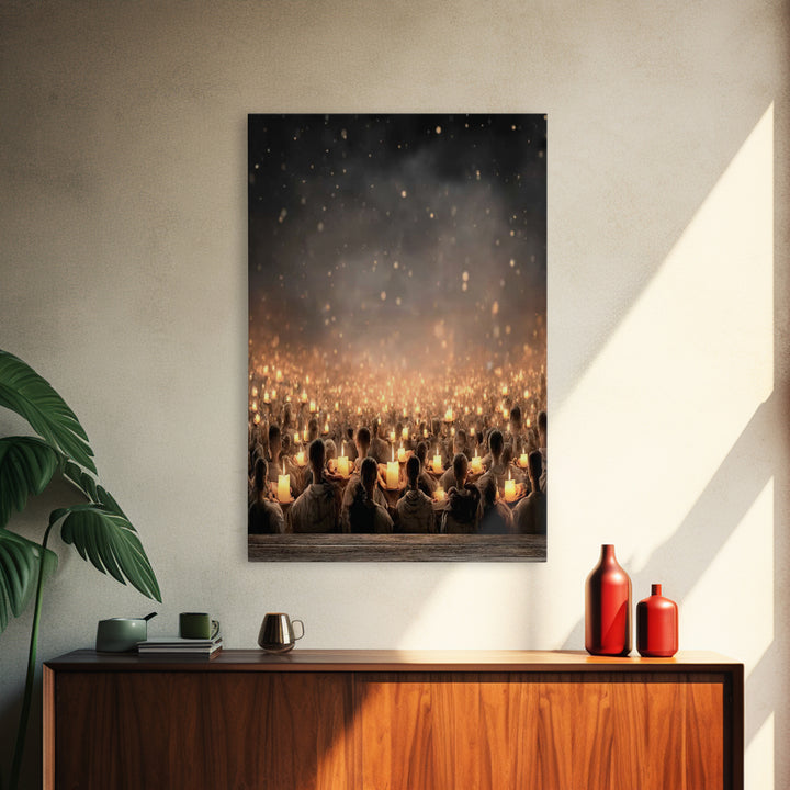 Shared Light Moment, Framed Canvas Print, Christian Art Canvas, Christian Wall Art, Moody Christian Art, Christian Christmas Art, Modern Ch