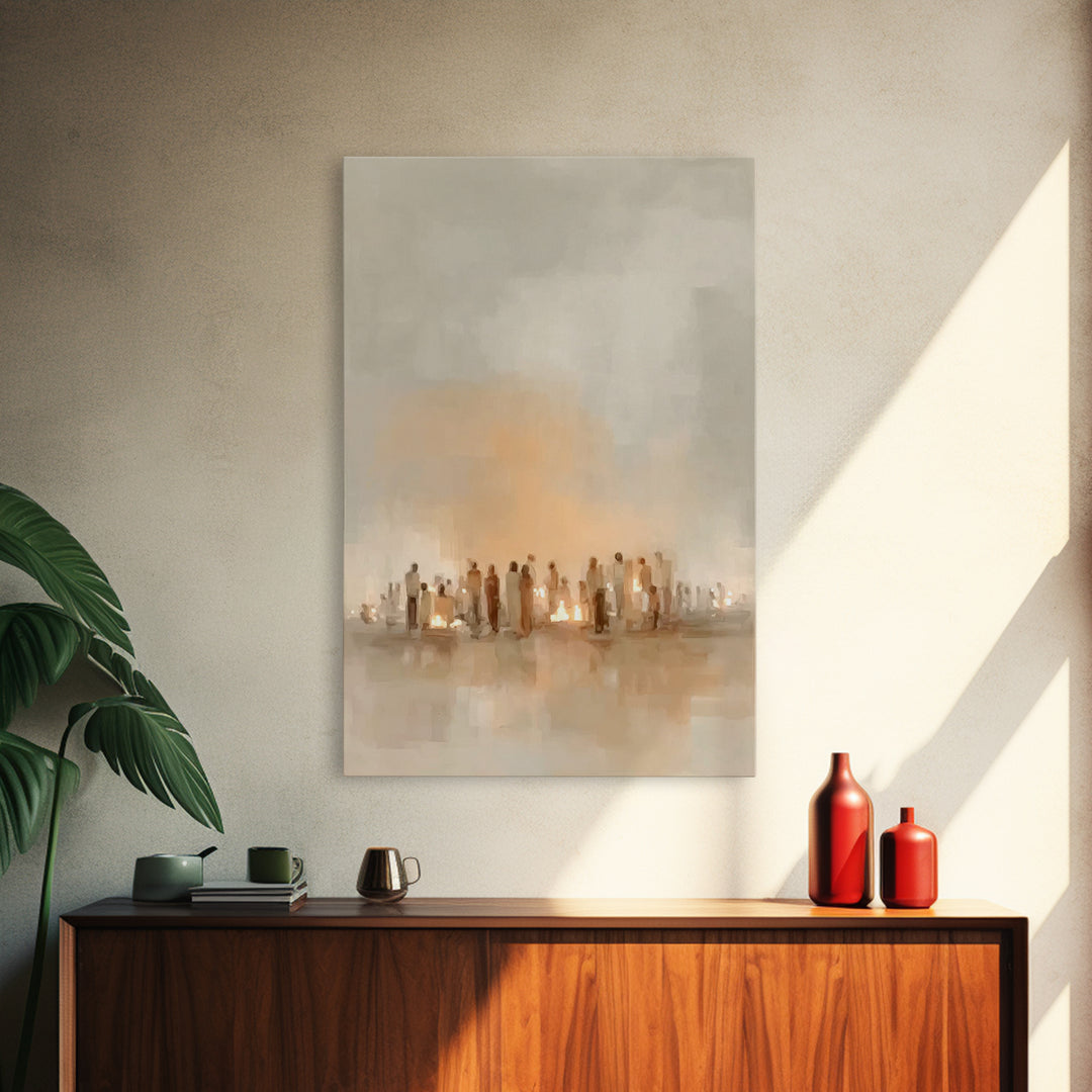 Sacred Ember Rise – Framed Canvas Print – Christian Art Canvas – Minimalist Christian Art – Christian Wall Art – Christmas Art Prints – Chr