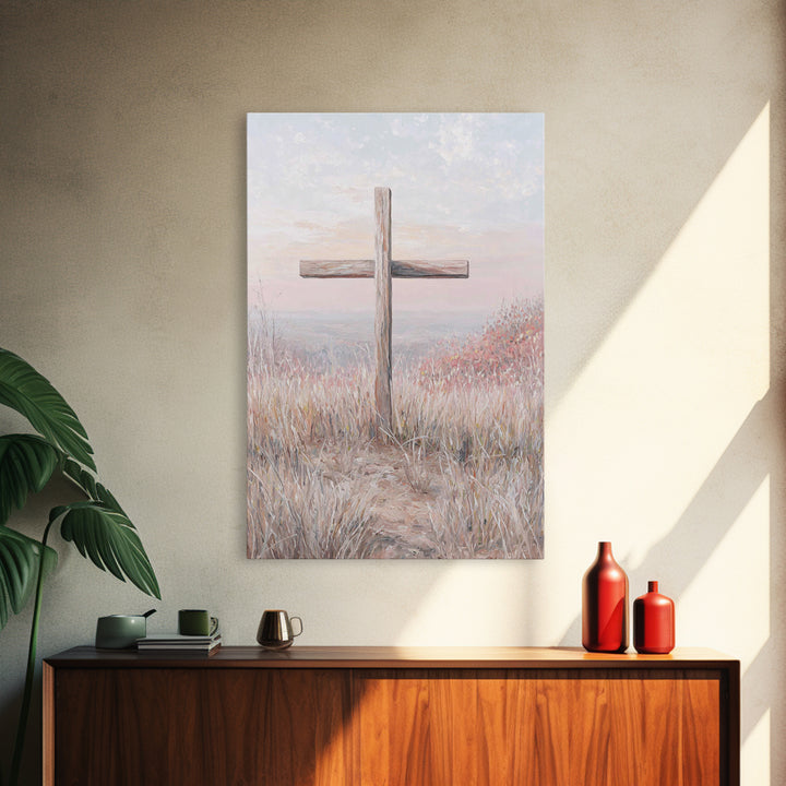 Morning Of Grace, Framed Canvas Print, Christian Wall Art, Christian Art Print, Subtle Christian Art, Modern Christian Painting, Christian