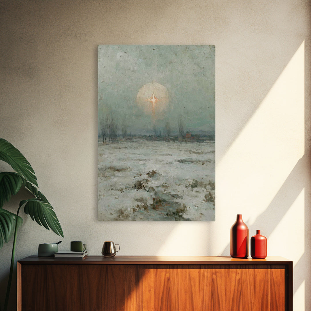 Snowfall Glory – Framed Canvas Print – Christian Wall Art – Christian Art Canvas – Christmas Art Prints – Moody Christian Art – Christian D