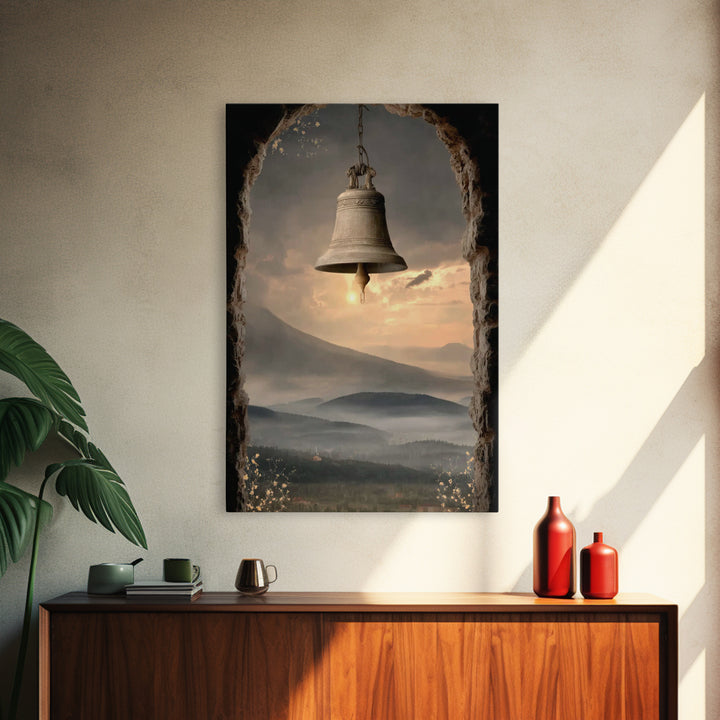 Hillside Bell Peace | Framed Canvas Print | Christian Wall Art | Christian Art Canvas | Christian Gift | Christian Decoration