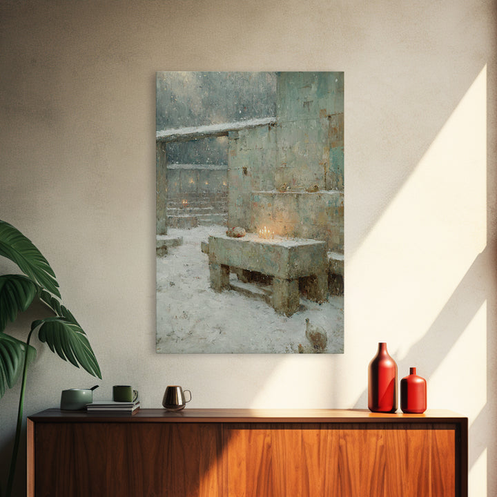 Sacred Mist Figures | Framed Canvas Print | Christian Art Canvas | Christian Wall Art | Abstract Christian Art | Moody Christian Art | Chri