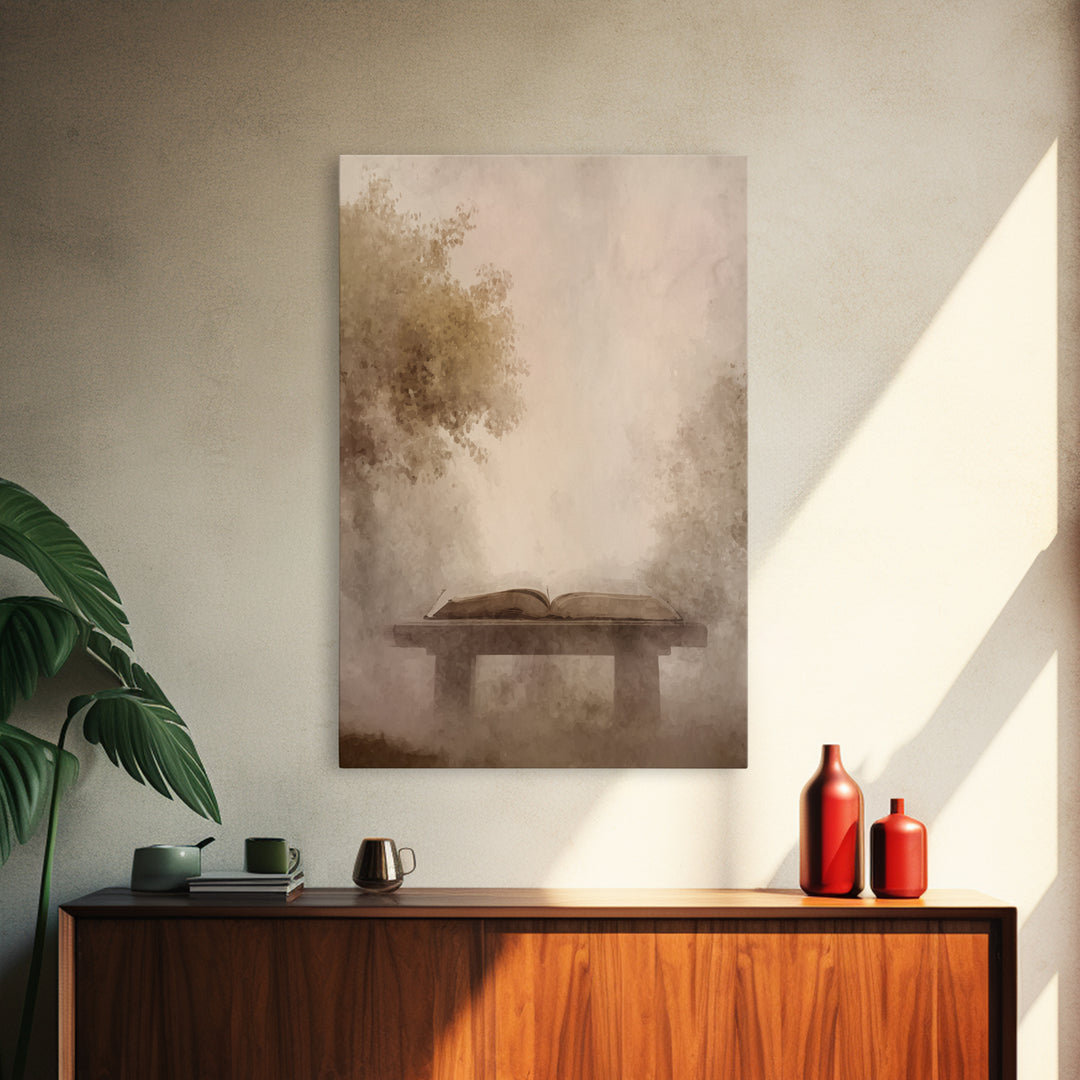 Misty Word Refuge | Framed Canvas Print | Christian Wall Art | Christian Art Canvas | Christian Gift | Subtle Christian Art