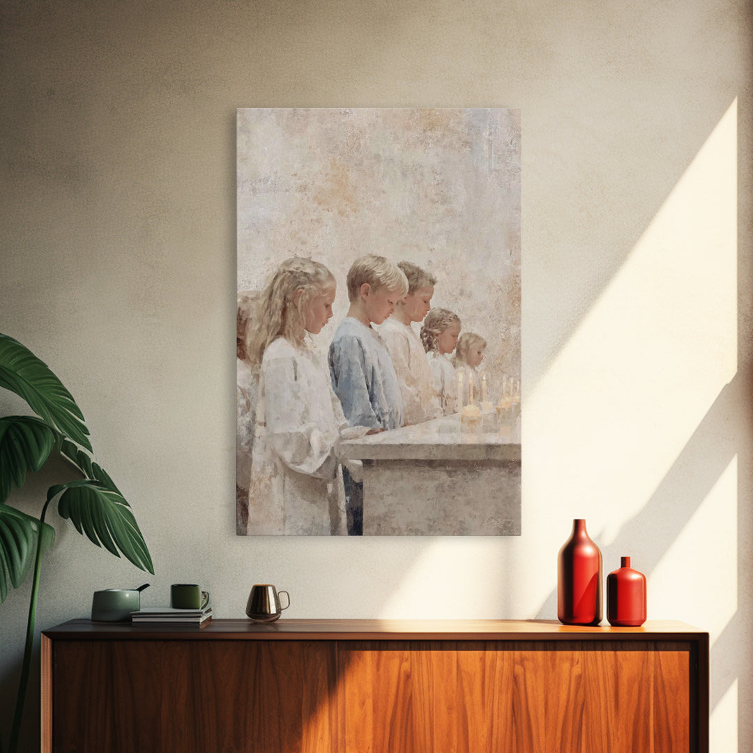 Children Of Light – Framed Canvas Print – Christian Wall Art – Christian Art Canvas – Christmas Art – Christian Decor – Christian Gift Idea