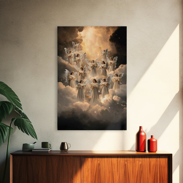Angelic Chorus – Framed Canvas Print – Christian Art Canvas – Christmas Art – Christian Wall Art – Christian Decorations – Christian Gift