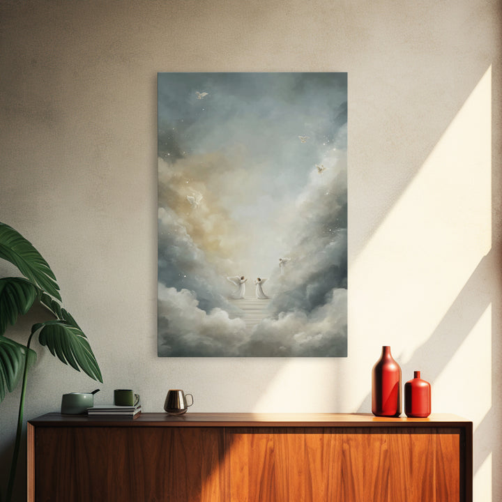 Heavenly Watch – Framed Canvas Print – Christian Art Canvas – Christian Wall Art – Christmas Art – Christian Gift Ideas – Christian Decor