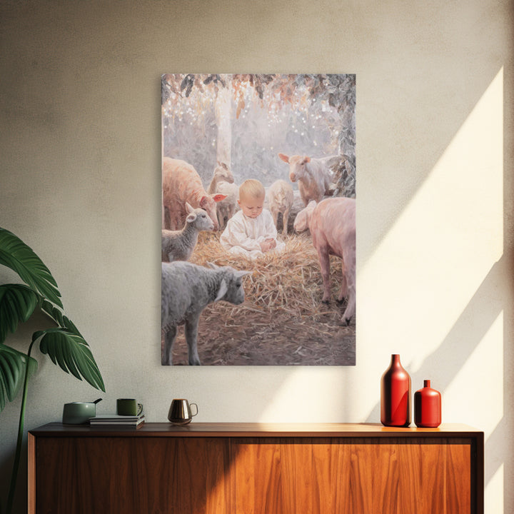 Lamb Of Peace – Framed Canvas Print – Christian Christmas Art – Christian Art Canvas – Christmas Art – Christian Wall Art – Christian Gift