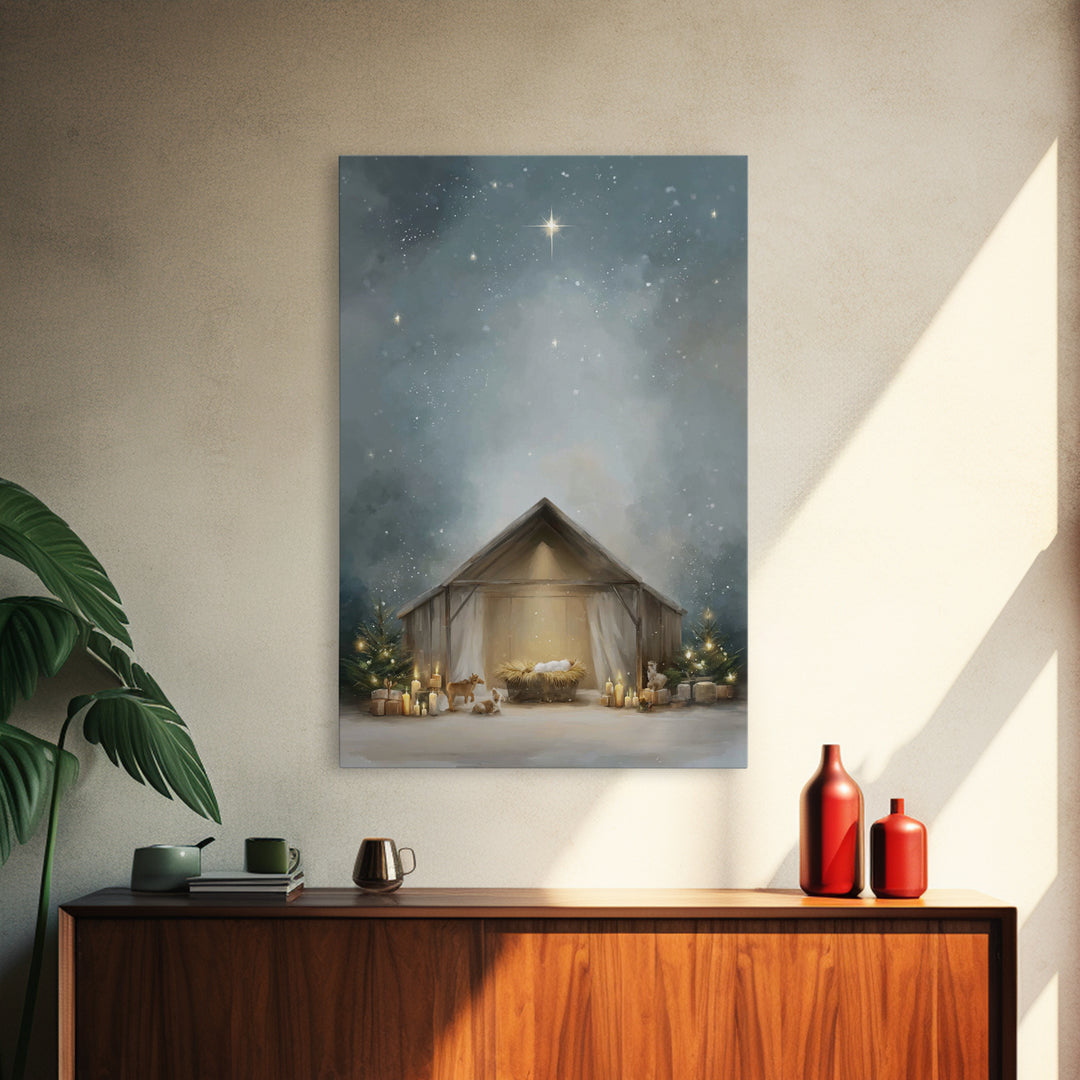 Star Of Promise | Framed Canvas Print | Christian Wall Art | Christmas Art Prints | Christian Art Canvas | Jesus Christmas Art | Christian