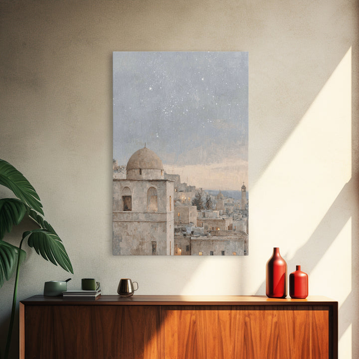 Star of Promise – Framed Canvas Print – Christian Art Canvas – Christmas Wall Art – Christian Christmas Art – Vintage Christian Painting –