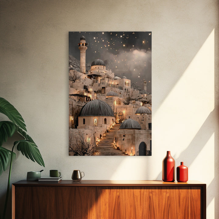 City of Light – Framed Canvas Print – Christmas Art Framed – Christian Wall Art – Christian Art Canvas – Christian Christmas Art – Retro Ch