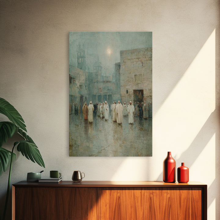 Desert Gathering – Framed Canvas Print – Christian Wall Art – Christian Art Canvas – Christmas Art – Jesus Painting – Christian Decor