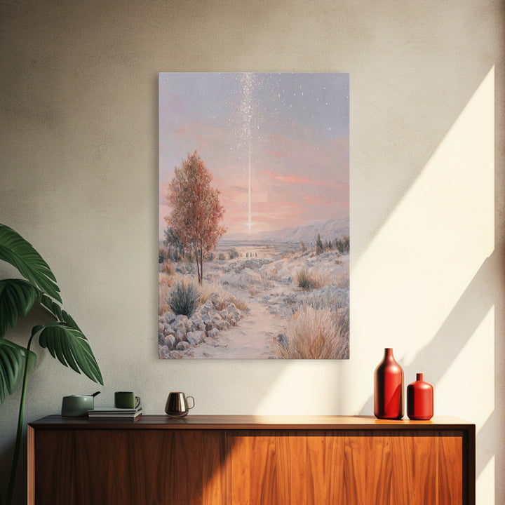 Starfall Journey – Framed Canvas Print – Christian Art Canvas – Christian Painting – Christmas Art – Modern Christian Art – Christian Wall