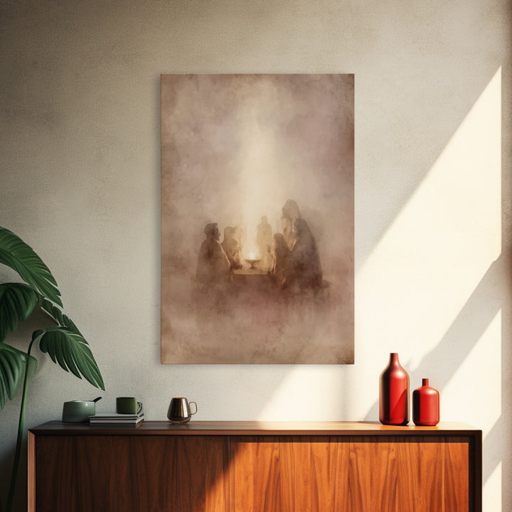 Sacred Circle – Framed Canvas Print – Christian Art – Christian Wall Art – Subtle Christian Art – Christian Canvas Art – Christian Painting