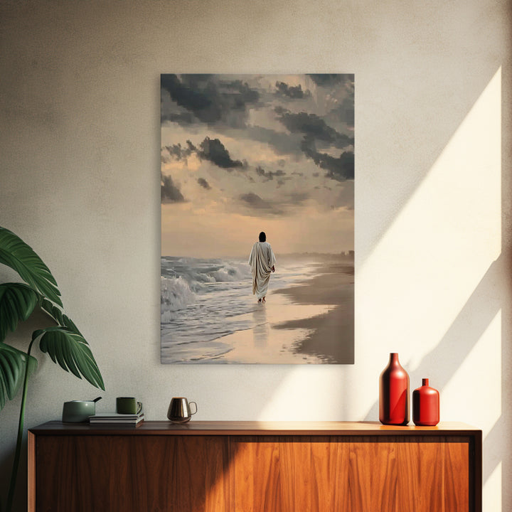 Still Waters – Framed Canvas Print – Christian Wall Art – Christian Art Canvas – Jesus Painting – Minimalist Christian Art – Christian Chri