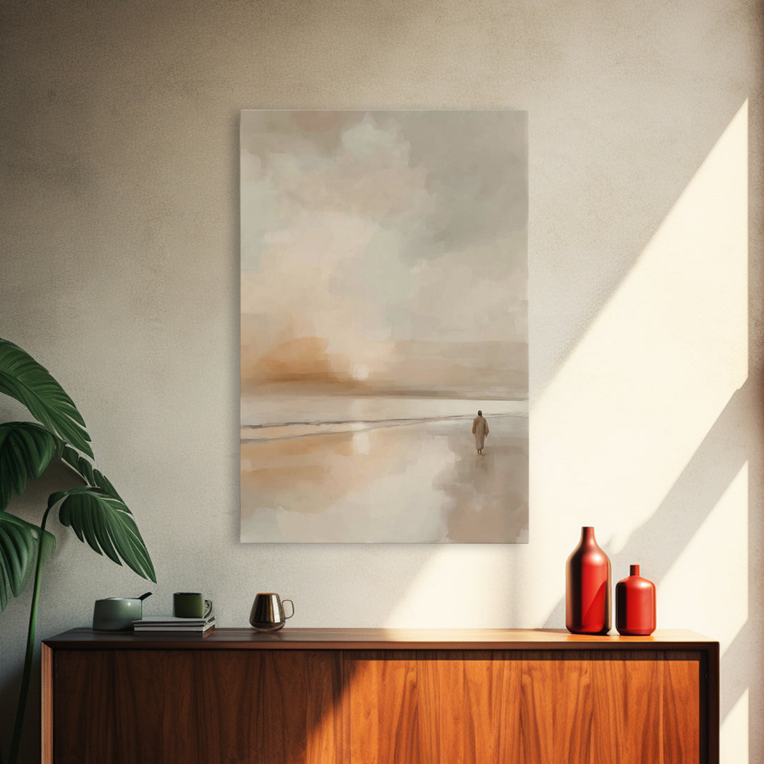 Gentle Horizon – Framed Canvas Print – Christian Art Canvas – Christian Wall Art – Minimalist Christian Art – Jesus Painting – Christian Ar