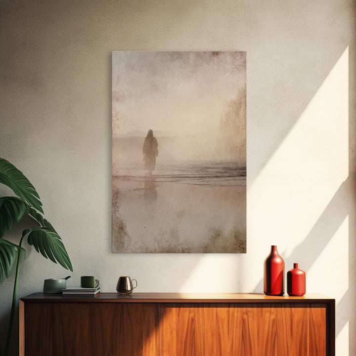 Sacred Mist – Framed Canvas Print – Christian Wall Art – Moody Christian Art – Christian Art Canvas – Jesus Painting – Vintage Christian Ar