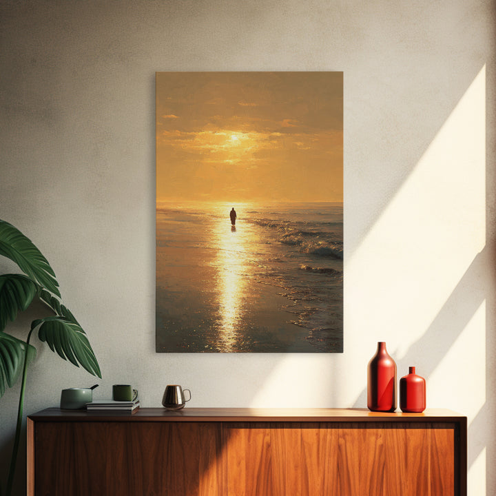 Golden Tide – Framed Canvas Print – Christian Art Canvas – Christian Painting – Jesus Painting – Christian Wall Art – Christian Christmas A