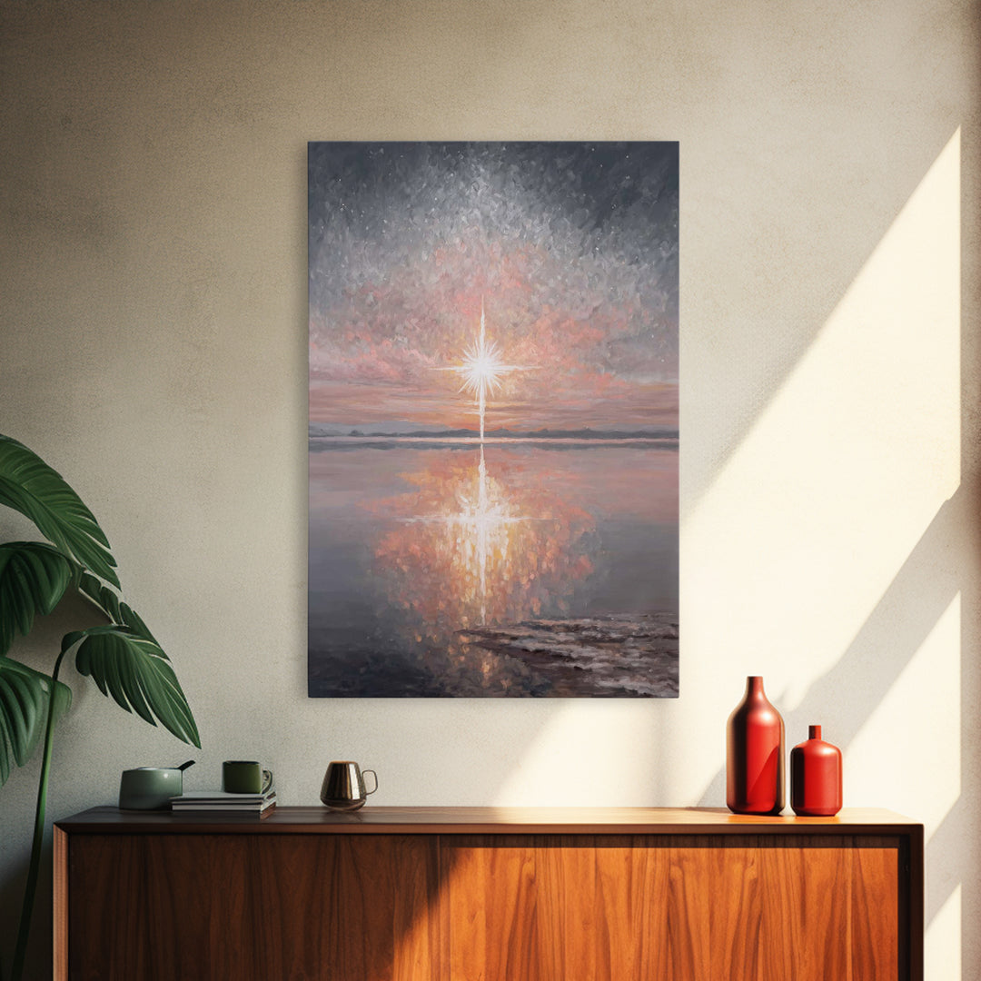 Dawn Of Salvation | Framed Canvas Print | Christian Christmas Art | Christian Art Canvas | Christian Wall Art | Modern Christian Art | Chri