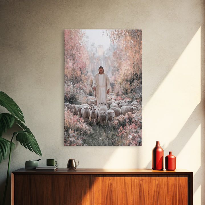 Garden Of Peace – Framed Canvas Print – Christian Wall Art – Jesus Painting – Christian Art Canvas – Christian Decor – Modern Christian Art