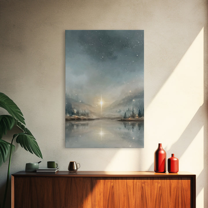 Guiding Star Reflections, Framed Canvas Print, Christian Art Canvas, Christmas Art Prints, Christian Wall Art, Modern Christian Art, Christ